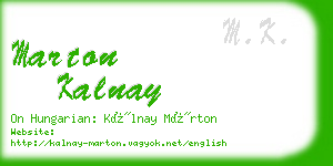 marton kalnay business card